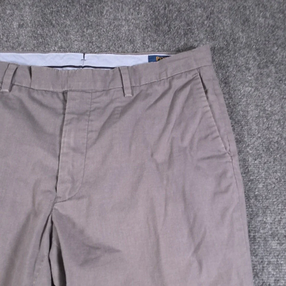 Polo Ralph Lauren Slim Fit Chino Pants Mens 34x34 Gray Flat Front Preppy